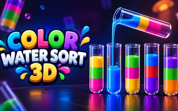 Kansikuva selainpelist&auml; Color Water Sort 3D
